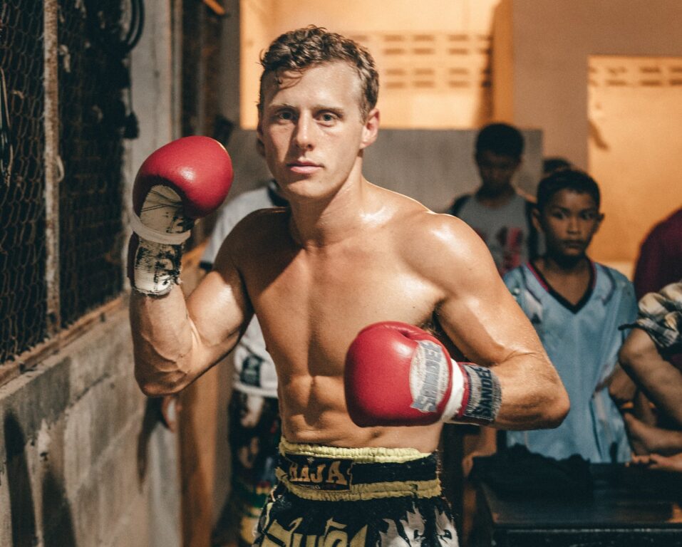 Olly Gaspar fighting muay thai in thailand