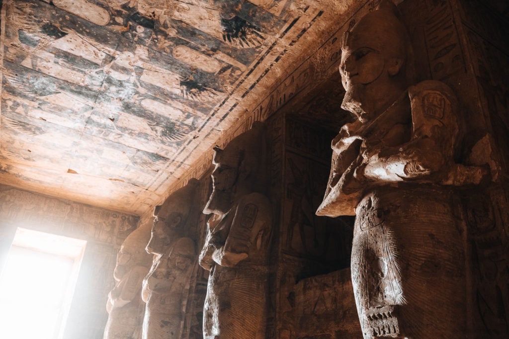 Giant Statues Inside Abu Simbel Temple in Egypt