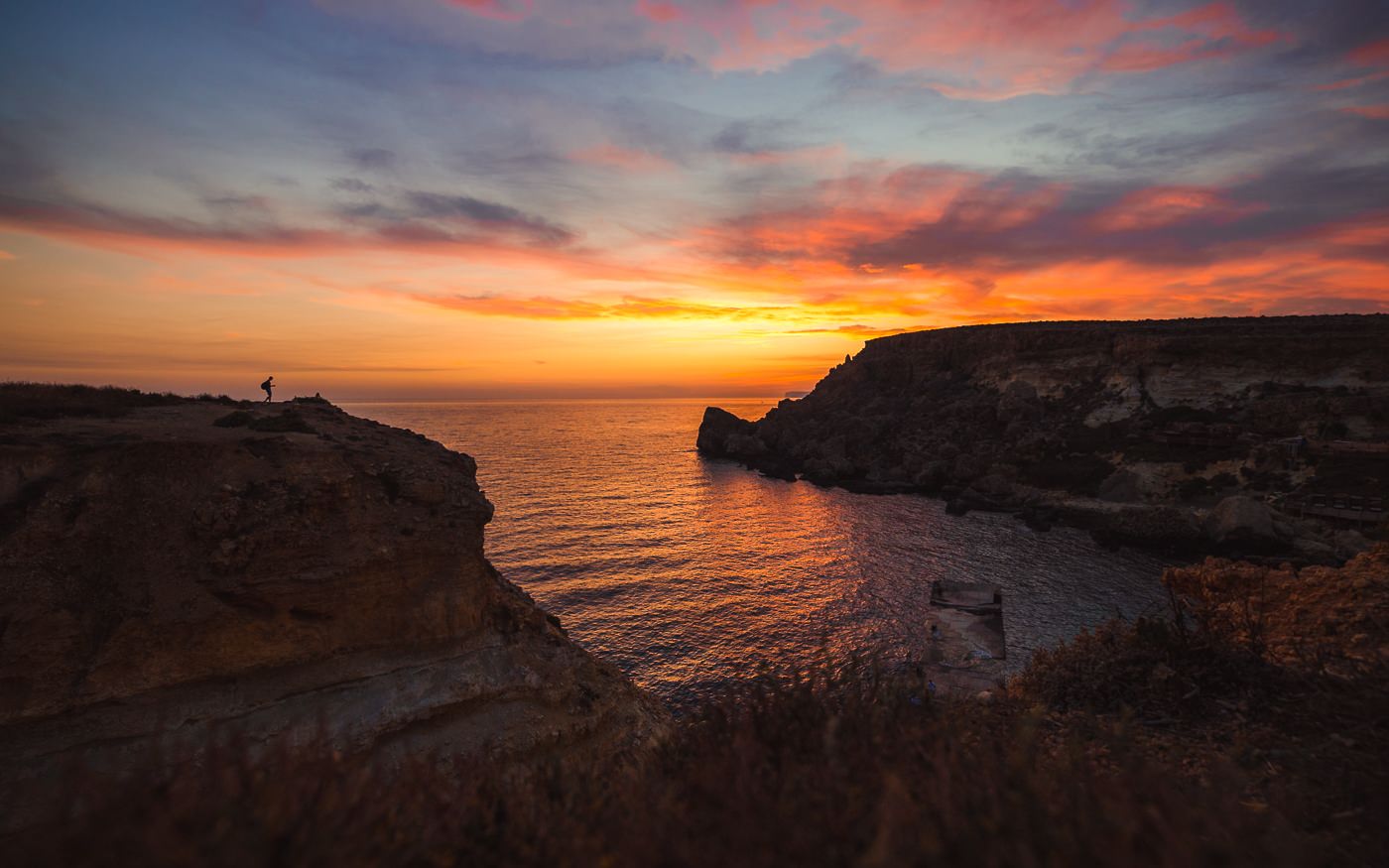 Anchor Bay Malta at Sunset