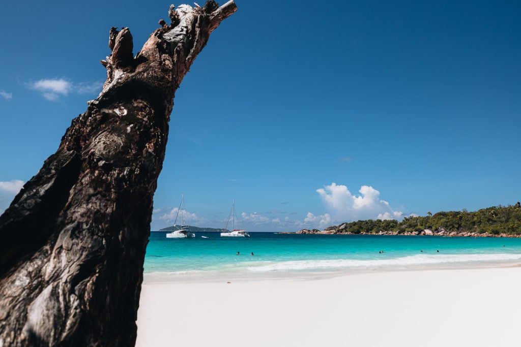 White Sand Beach on Seychelles Islands