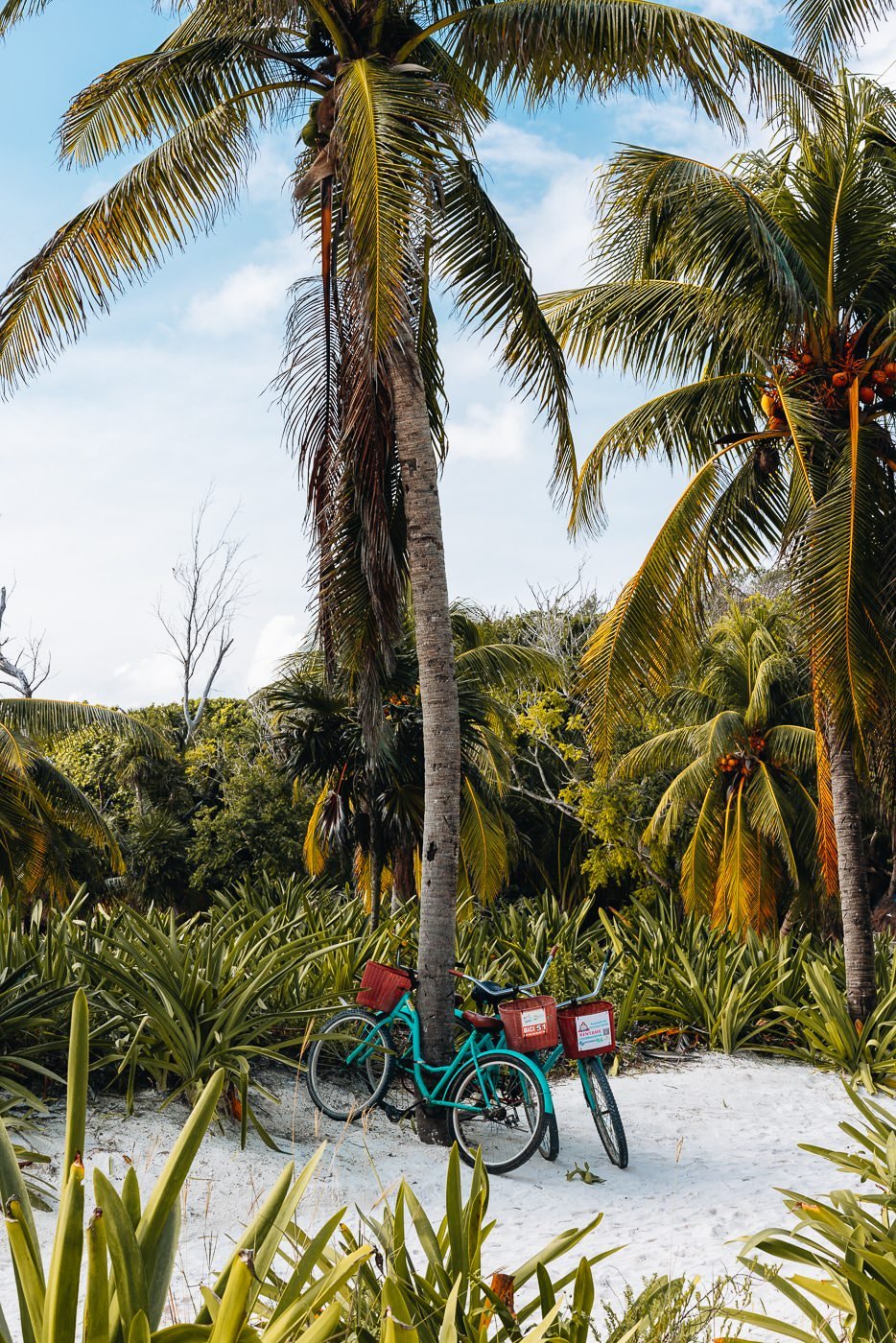 Bike on the beach in Tulum