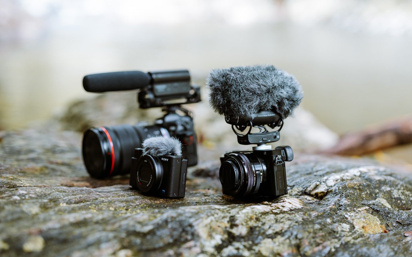 Cameras with shotgun microphones