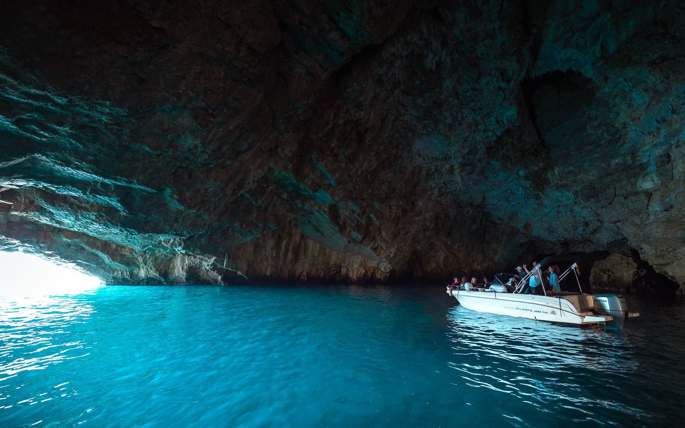 Boat in the Blue Cave Montenegro