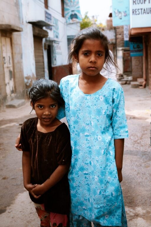 Girls in the Blue City, India