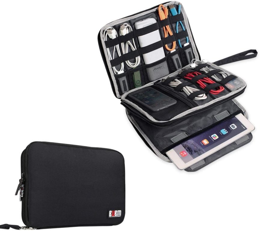 BUBM Double Layer electronics organizer for travel