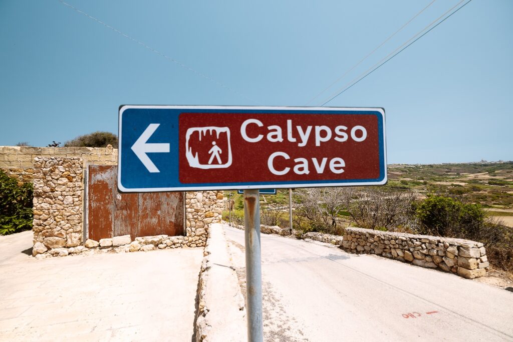 Calypso Cave sign in Malta