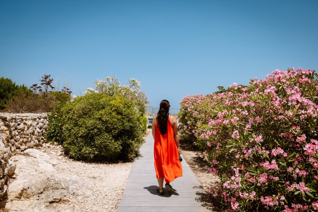 girl walking on Gozo island