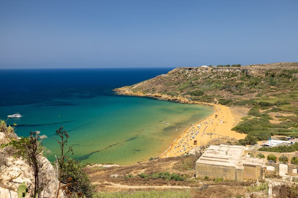View of Ramla Beach from Calypso's Cave, Malta