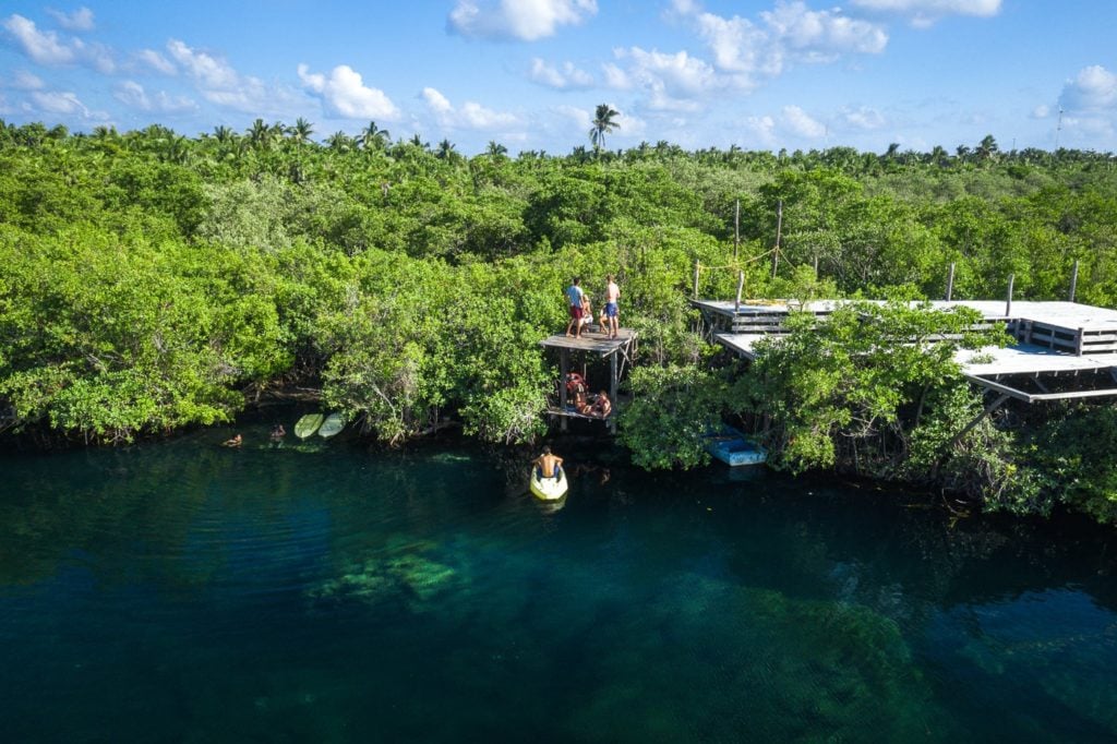 Dive platform at Tulum Cenote