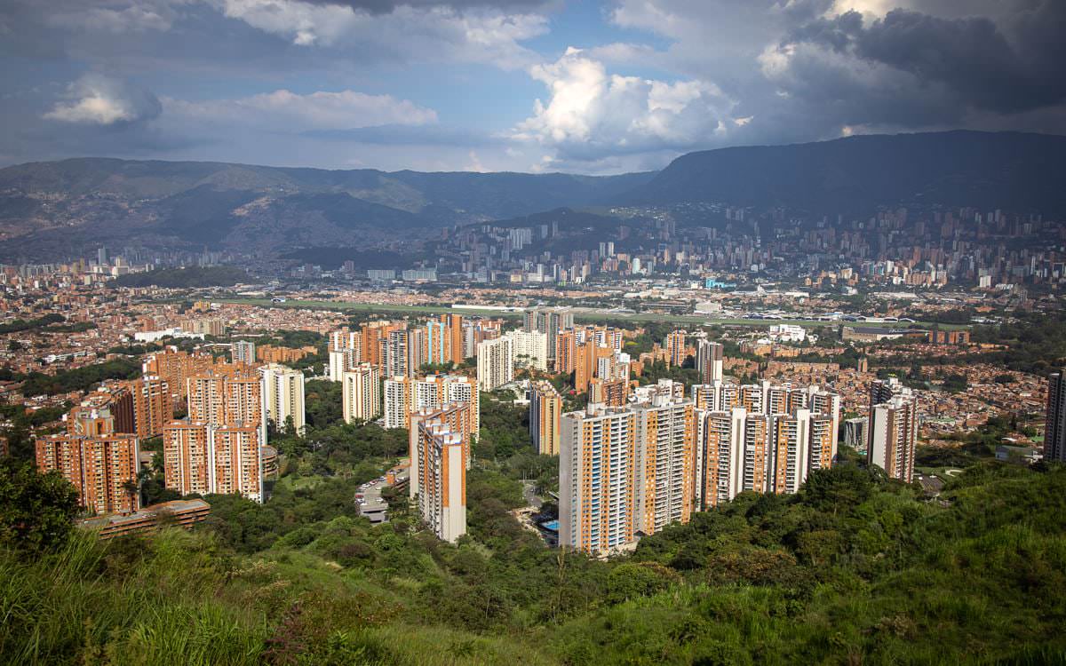 View from the hill at Cerro de las Tres Cruces in Medellin, Colombia