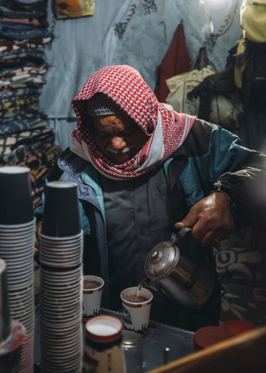 Bedouin man selling tea at Mount Moses