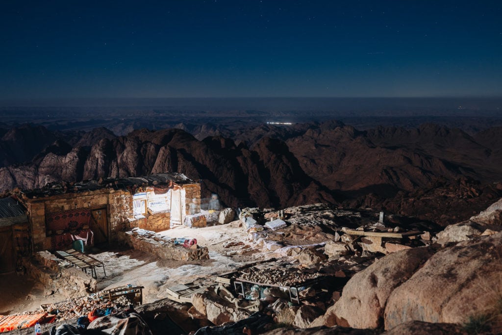 Top of Mount Sinai at night time