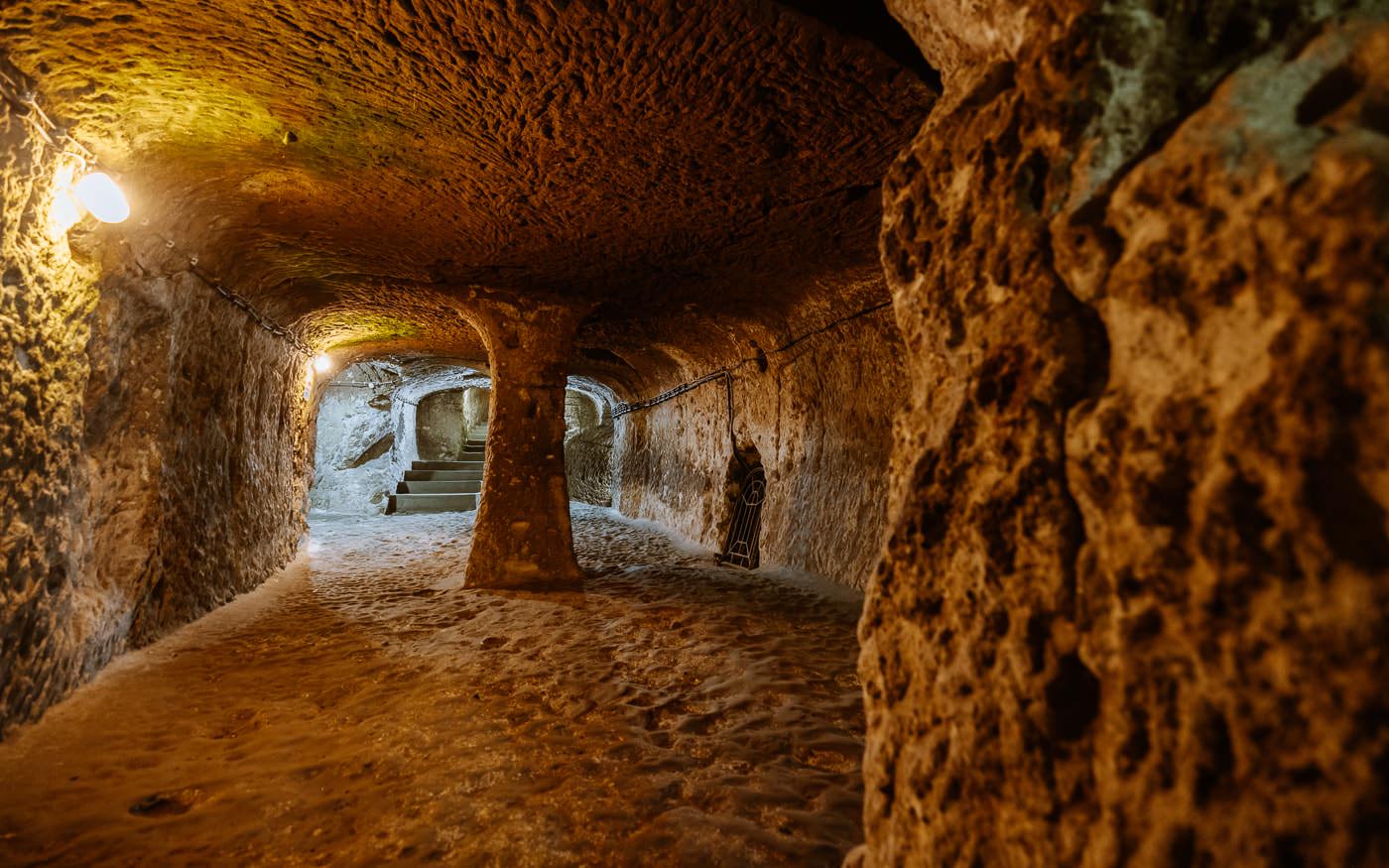 Large chamber in the Derinkuyu Underground City, Cappadocia, Turkey