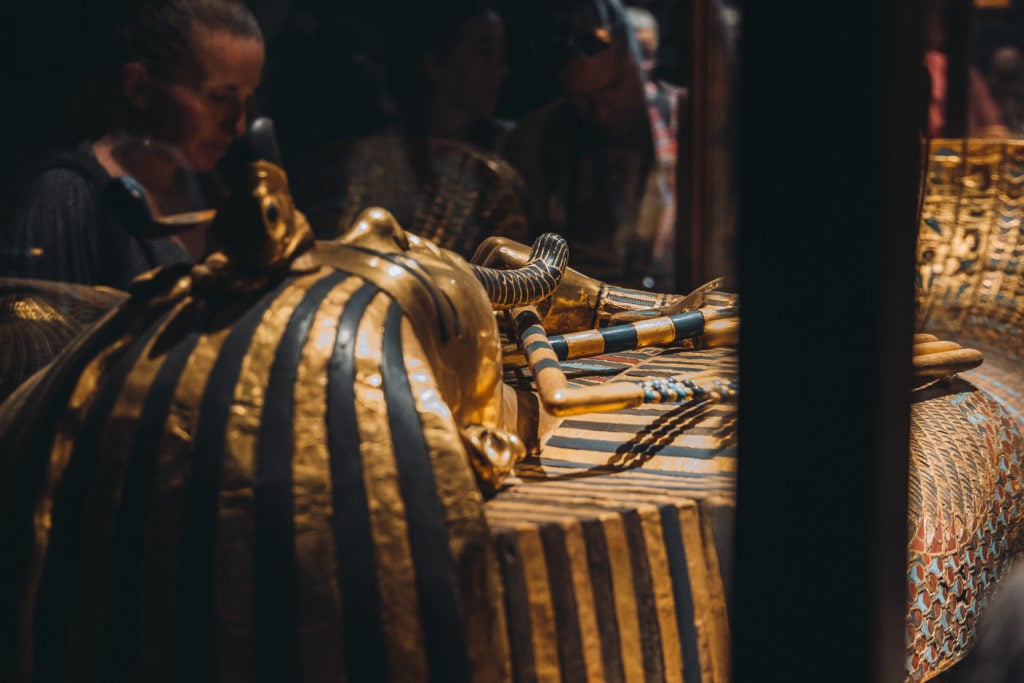 Golden sarcophagus of Tutankhamun at Cairo Museum 