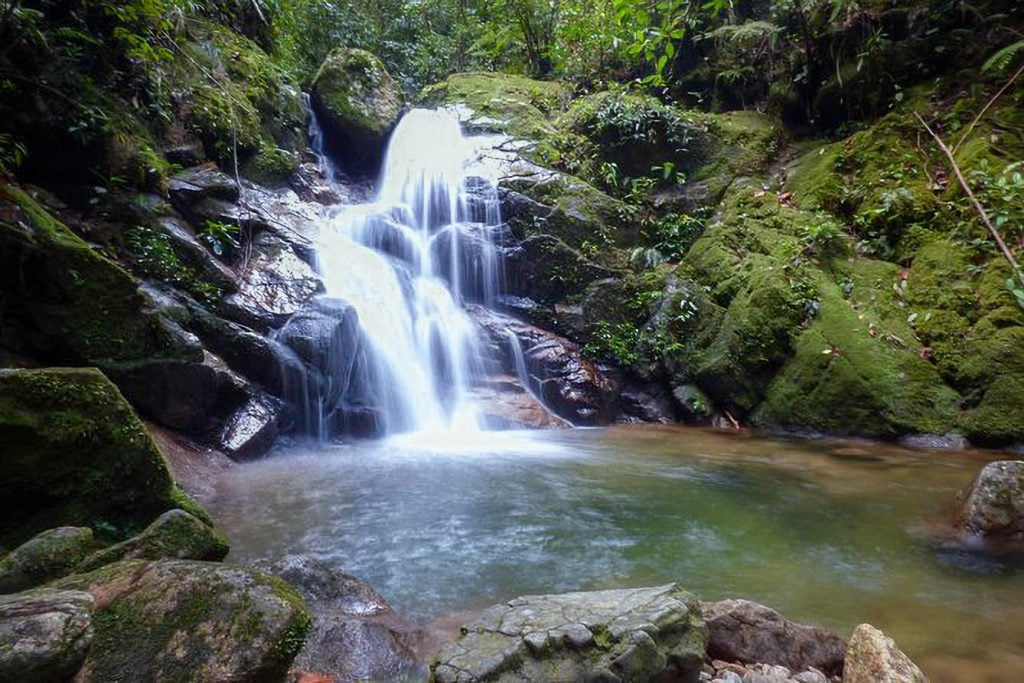 El Cristalino waterfall in Colombia