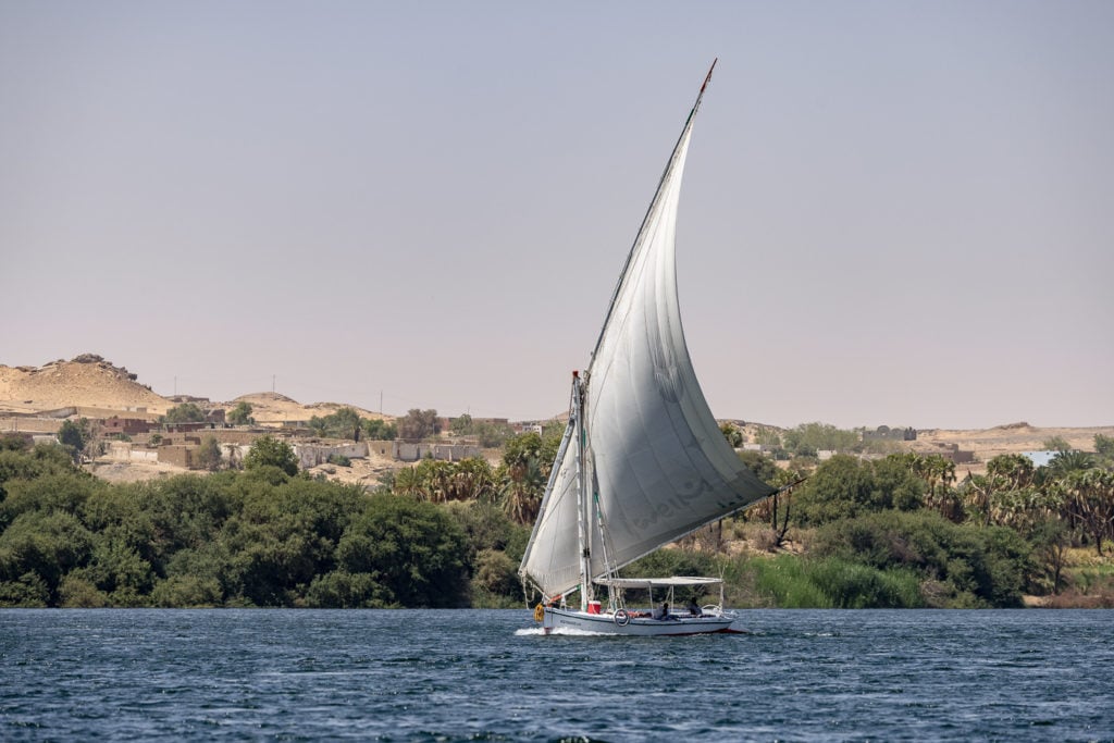Felucca sailing on the Nile River, Egypt