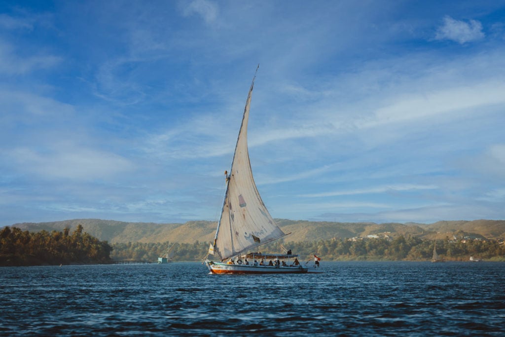 Felucca Sailing boat on the River Nile