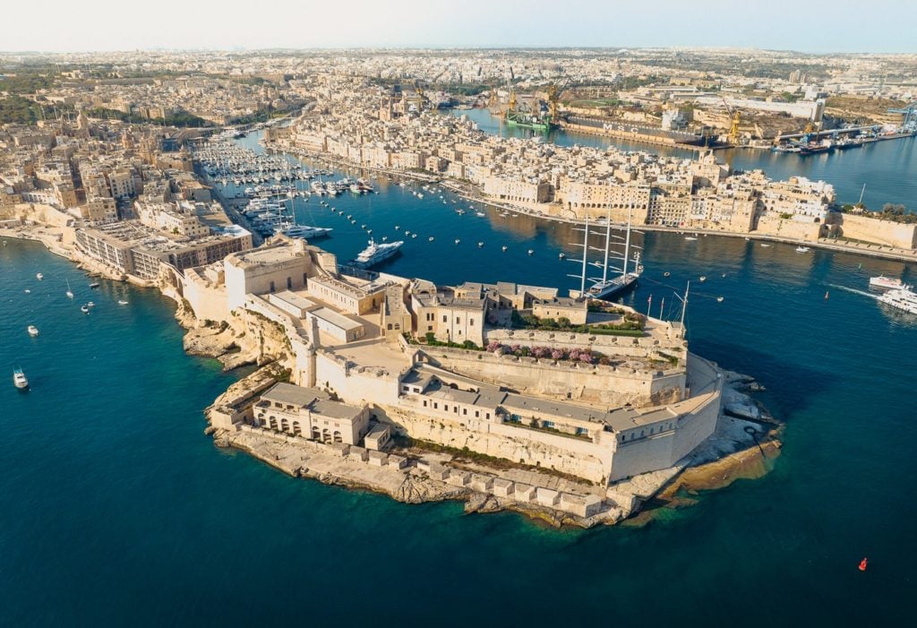 Aerial view of Fort St. Angelo in Malta