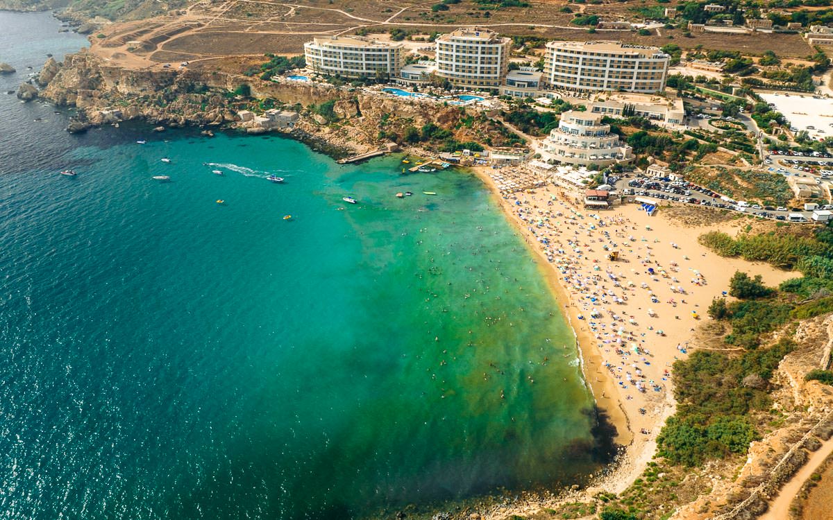 Golden Bay Beach on Malta