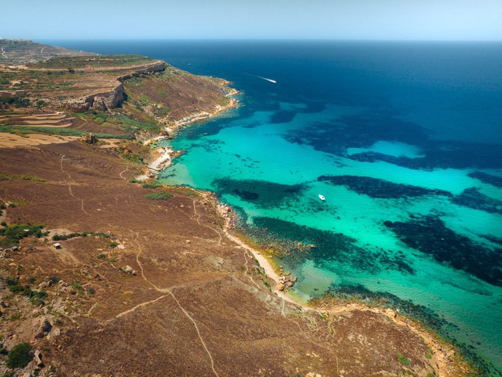 Coastline of Gozo Island in Malta