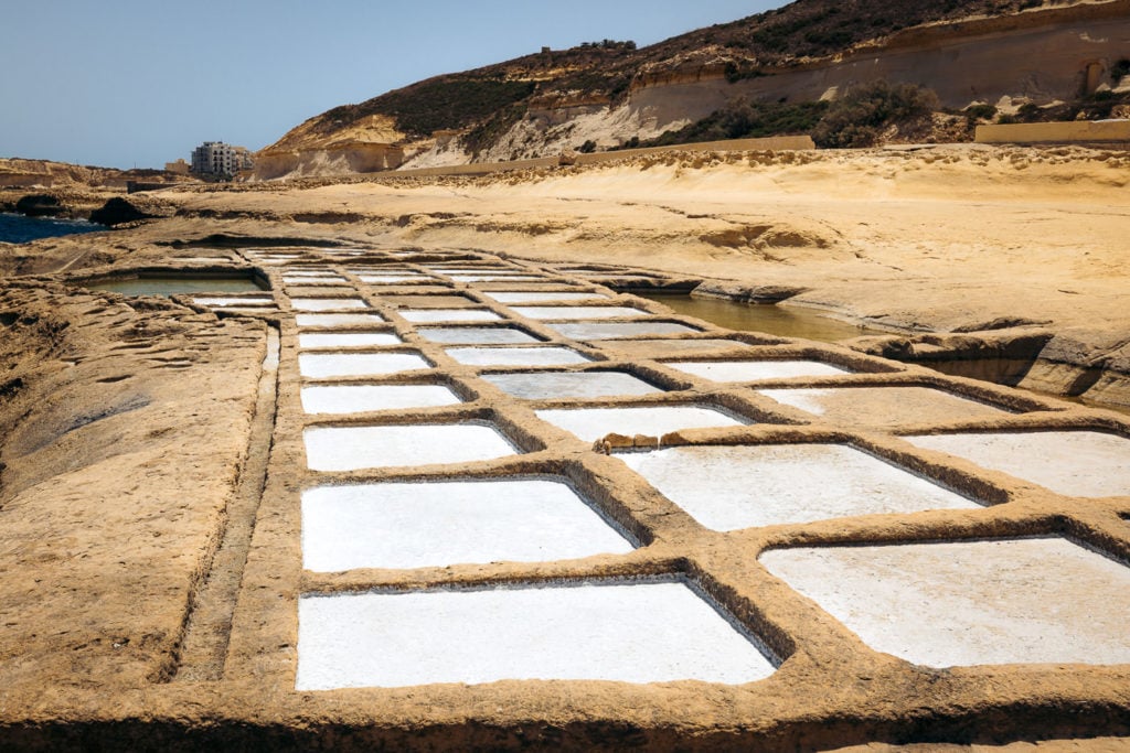 artificial salt pans on Gozo Island