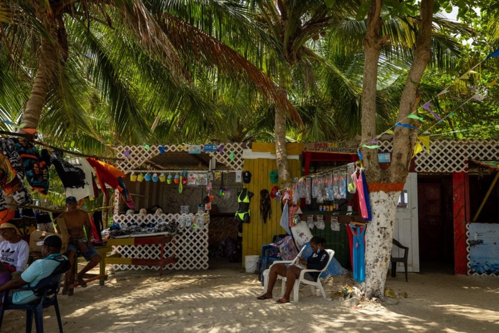 Snorkel and swimming rental shop on San Andres Island