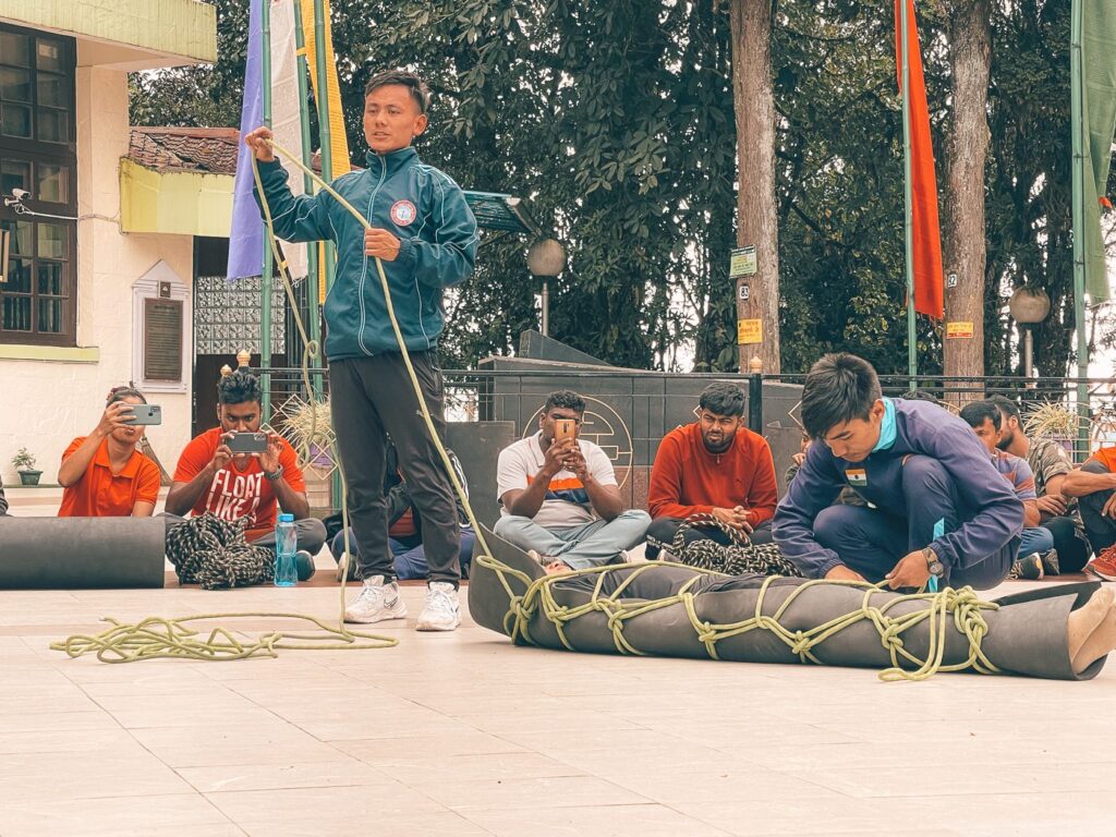 Rope Stretcher Instruction at Basic Mountaineering Course, HMI