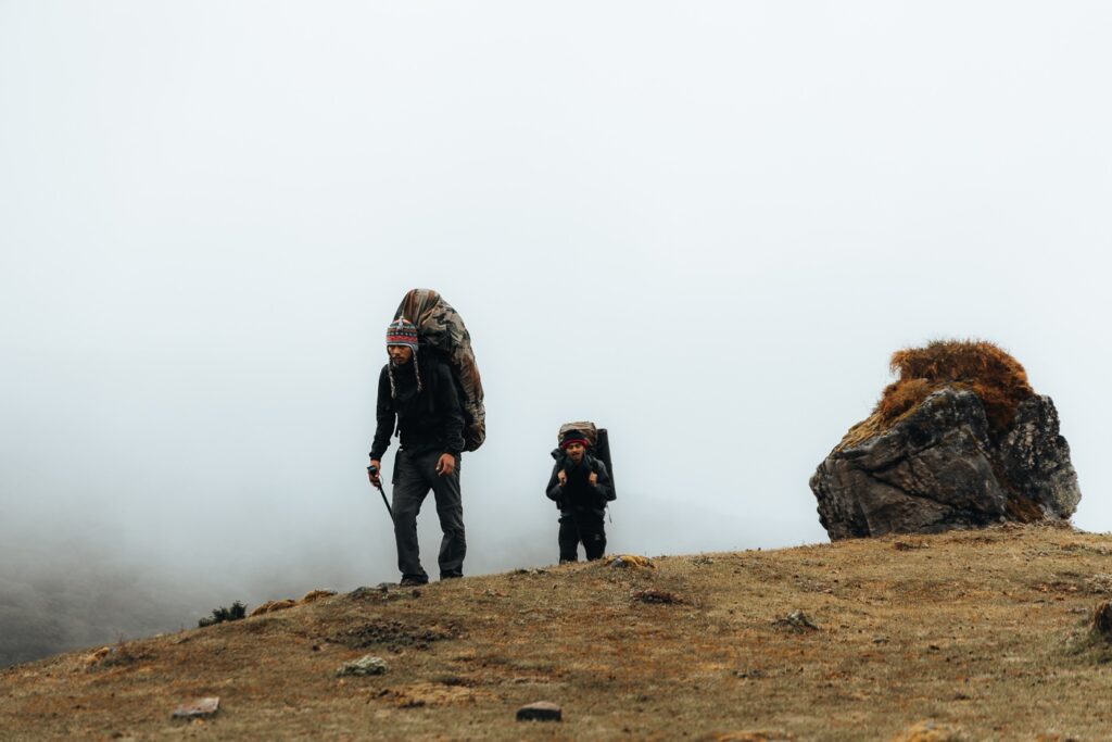 Mountaineering students trekking in India