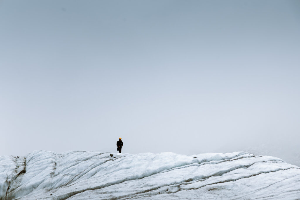 Mountaineer on a Glacier in India