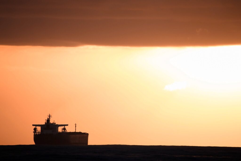 sunset tankers sailing up the east coast of australia