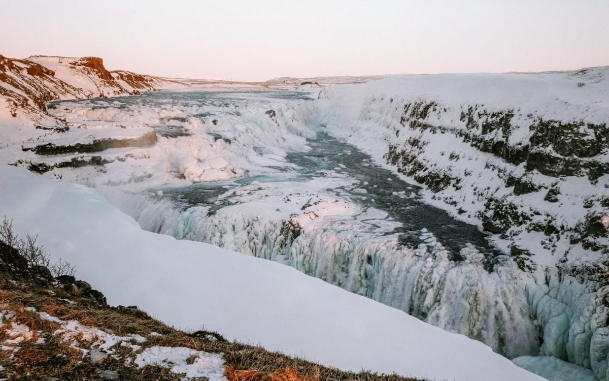 gullfoss waterfall in iceland's golden circle