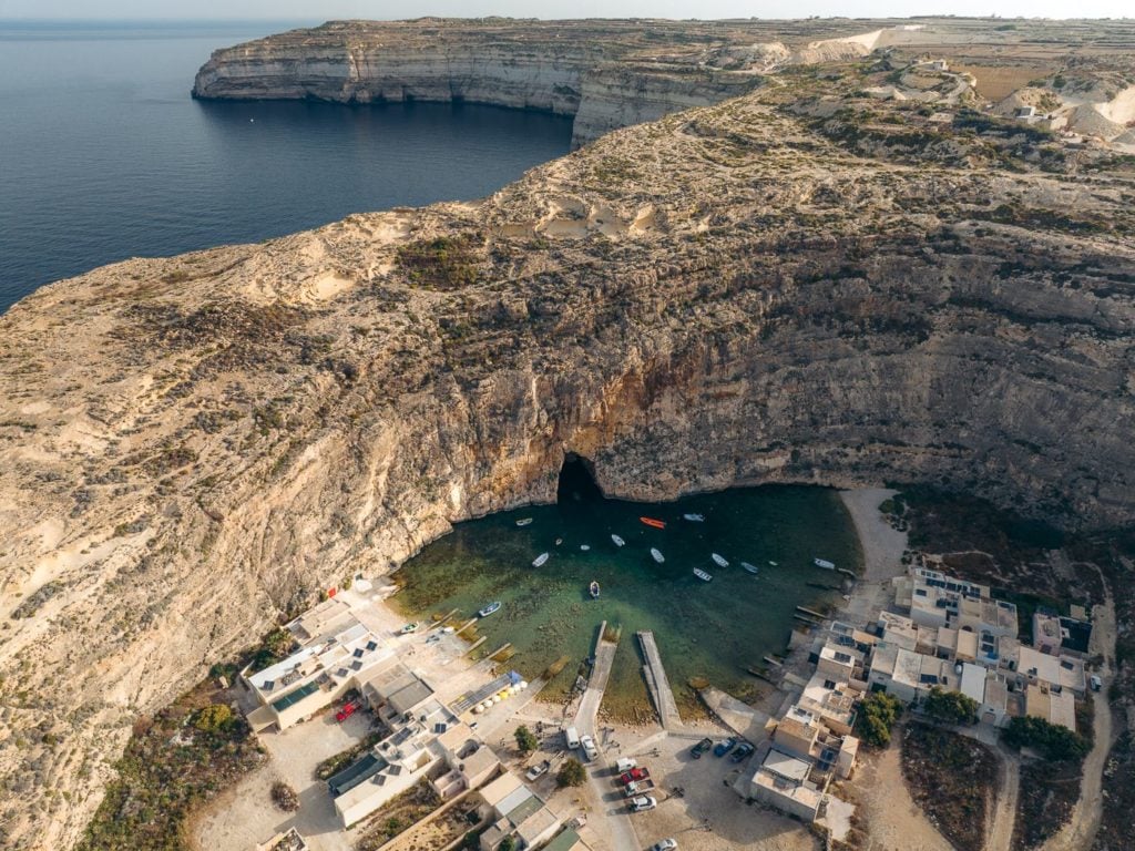 Inland Sea (Qawra) natural seawater lagoon in Gozo, Malta