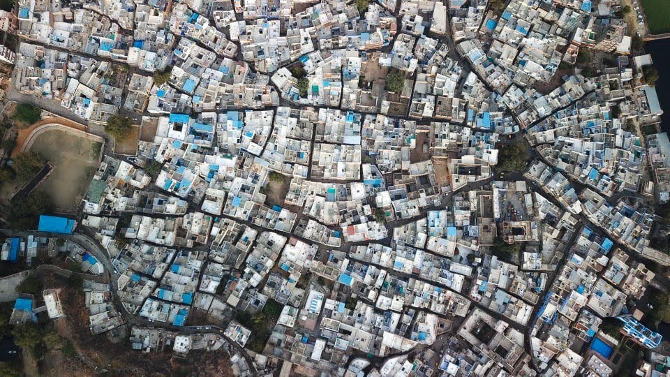 DRONE PHOTO OF THE BLUE CITY IN RAJASTHAN