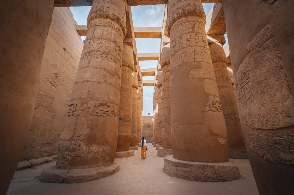 Karnak temple pillars