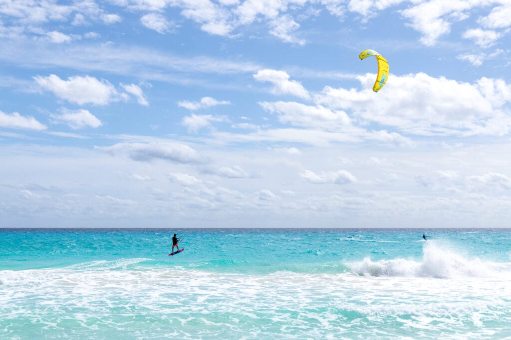 Kite surfers in Mexico