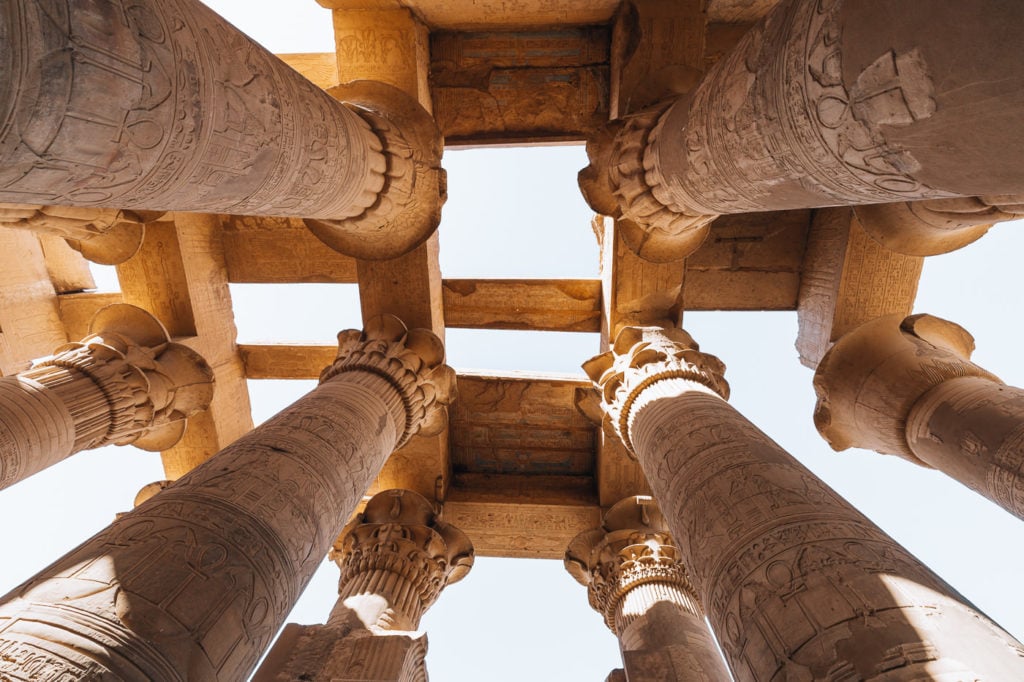 Kom Ombo Temple Pillars in Egypt