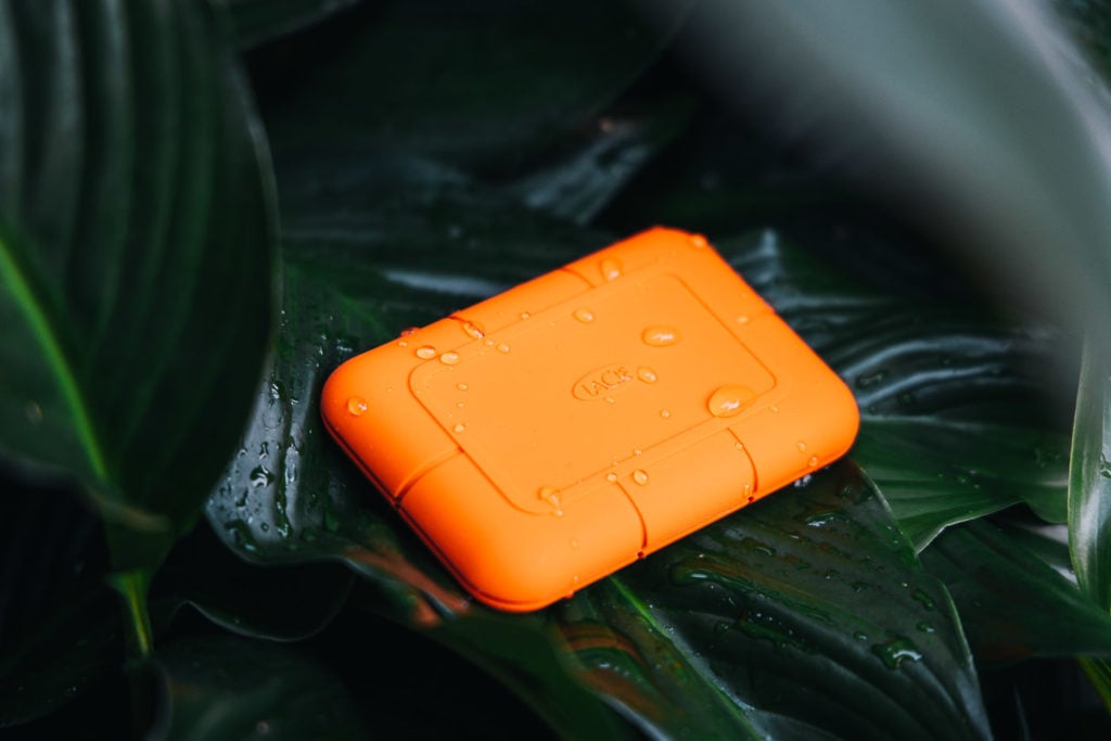 LaCie Rugged portable SSD outside