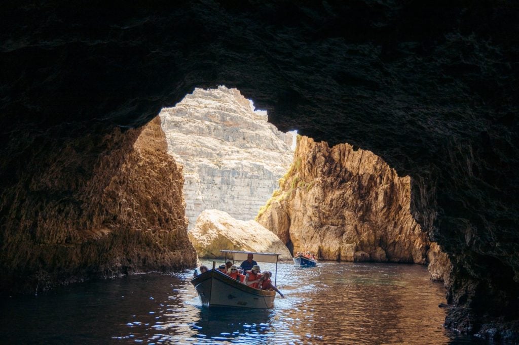 Entering the Blue Grotto, Malta