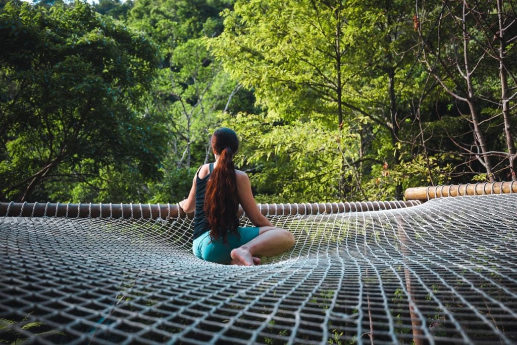 Net hammock in the jungle, Colombia