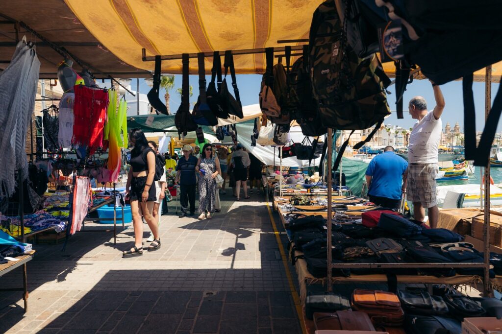 Open Sunday Market in Marsaxlokk, Malta