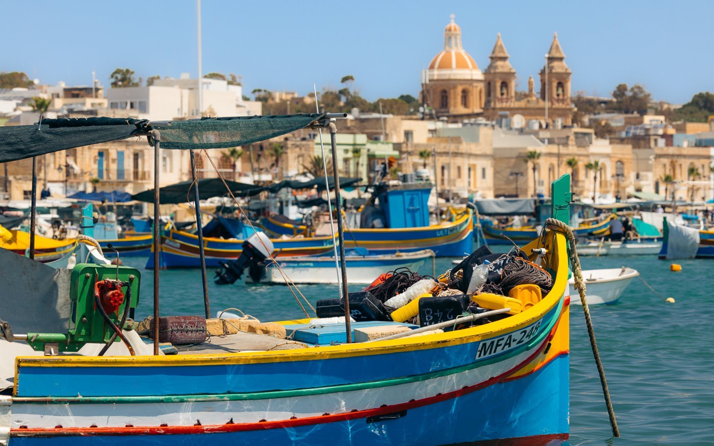 Marsaxlokk Malta Fishing Village with colorful boats