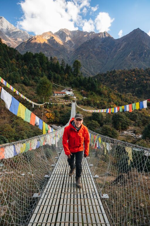 Olly Gaspar trekking in Nepal