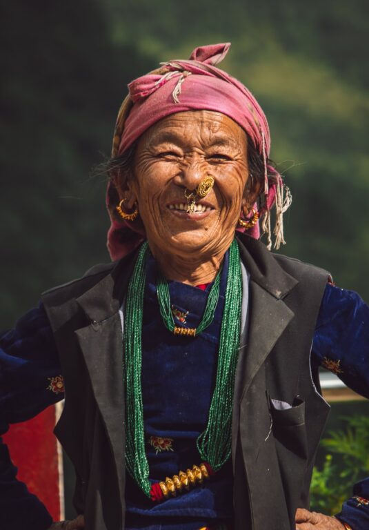 Portrait of local Nepali woman in Mahakulung