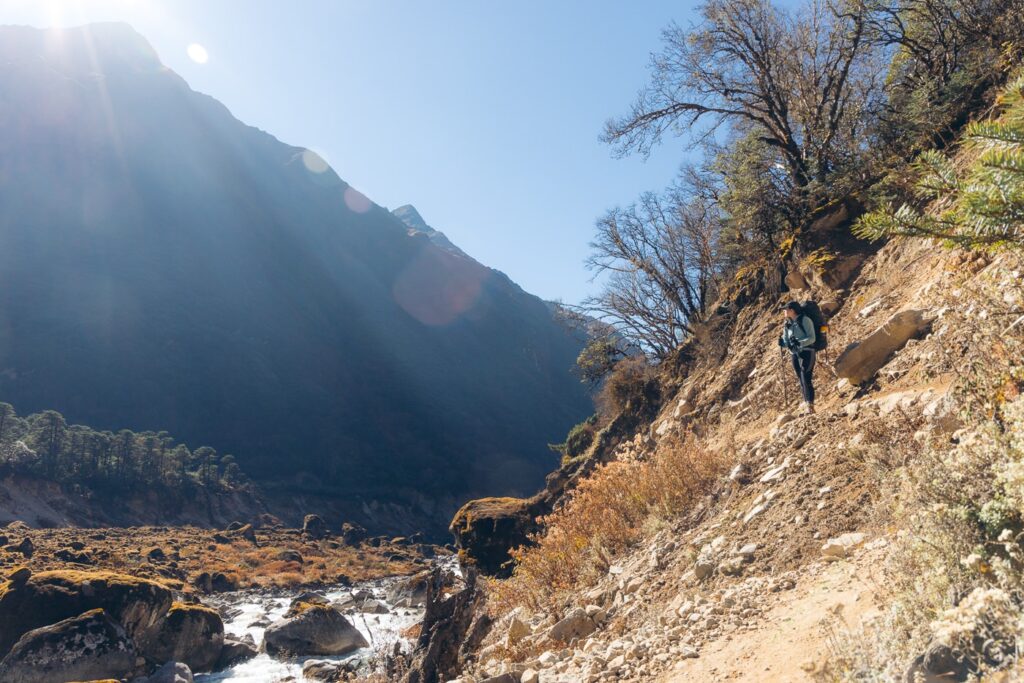 Trekking along the Inkhu River, Nepal