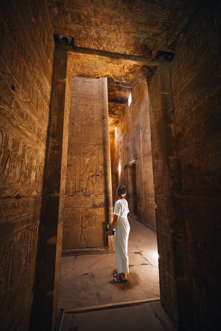 Girl in Egyptian temple