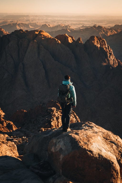 Hiker on Mount Sinai