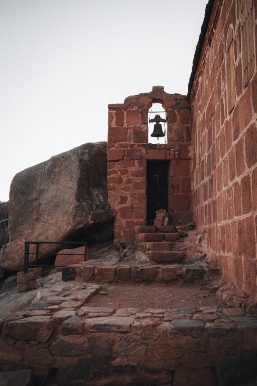 Greek orthodox chapel and Moses rock on the top of Mount Sinai 