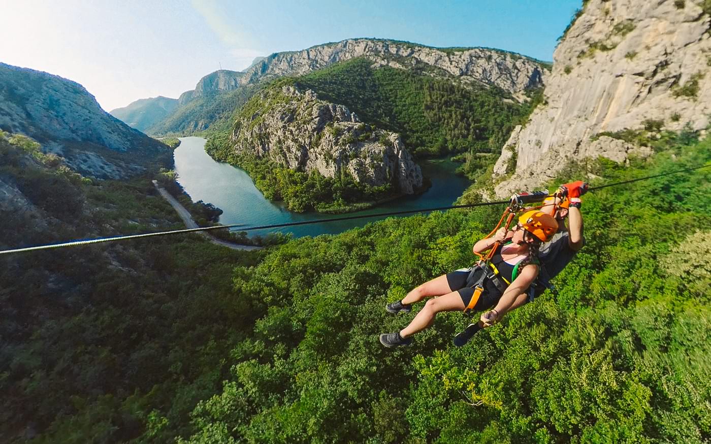 The Omis Zipline tour in Cetina Canyon, Croatia