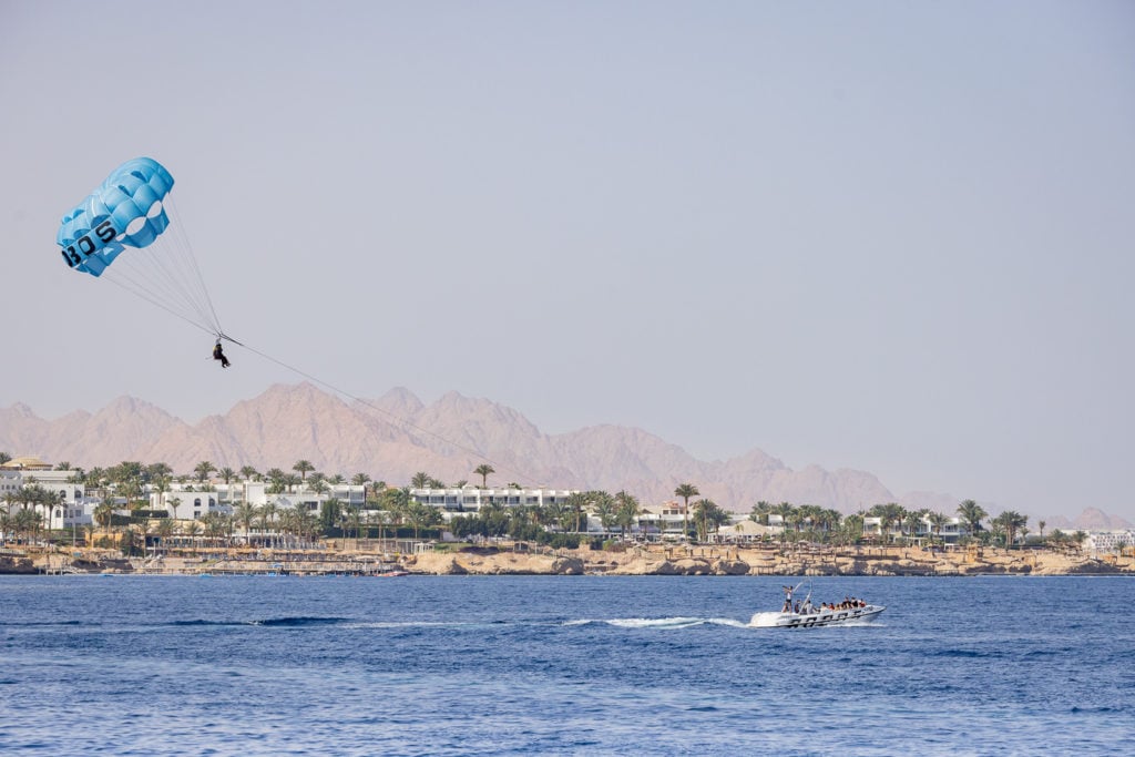 Parasailing in the Red Sea near Sharm el Sheikh