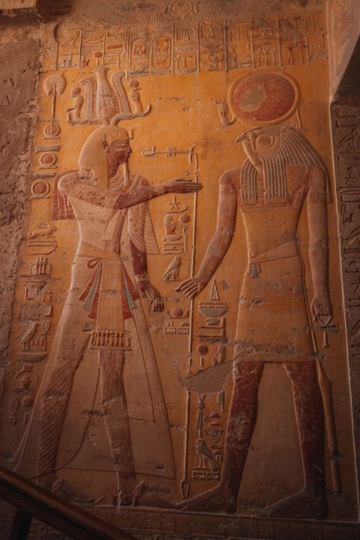 horus and Merenphtah in a tomb in the valley of the kings